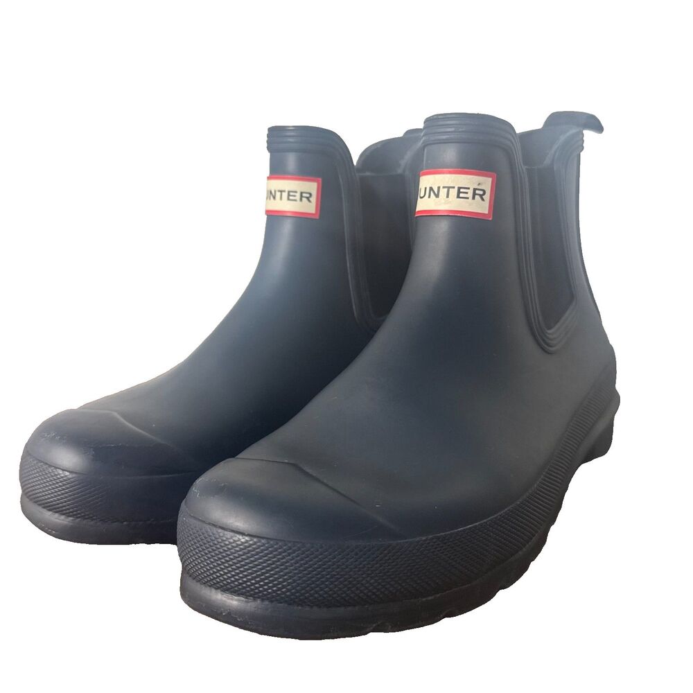 Hunter Original Chelsea Navy Blue Waterproof Rain Boots Womens US 7 EU 38